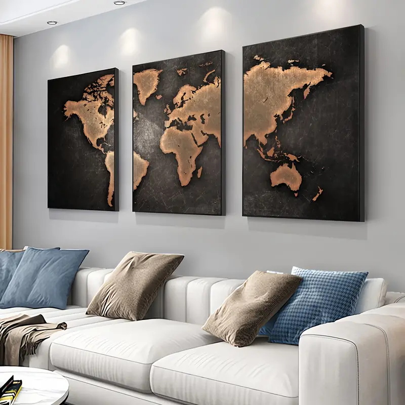 Retro World Map 3pcs/set Canva - огляд і ціна Star Map Poster