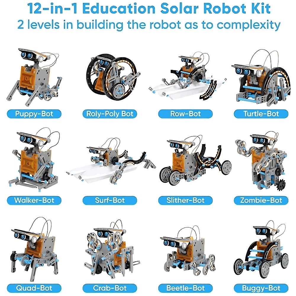 Solar Robot Building Blocks 12 - огляд і ціна Science Toys Diy