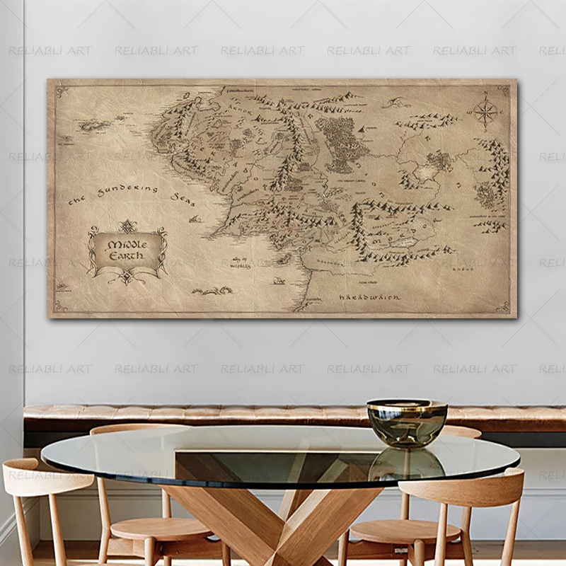 Retro The-Lord-of-Rings Map Po - огляд і ціна Star Map Poster
